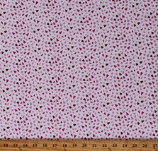 Cotton Valentine&#39;s Day Hearts Love Pink White Fabric Print by the Yard D379.61 - £9.55 GBP
