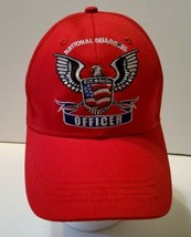 National Guard Officer Hat Red Eagle Flag Adjustable Back - $25.04