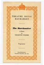 The Matchmaker Program Royal Haymarket Theatre London England 1954 Leven... - $15.84