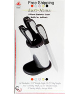Euro Home Best Seller 6 PC Stainless Steel Knife Set with Block &amp; 5 Kniv... - $348.68 MXN