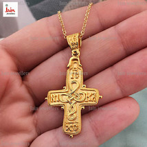 Collier pendentif chaîne ICXC NIKA croix byzantine en or jaune 18 carats 16èm... - $2,248.70+