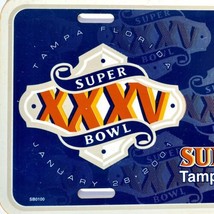 NFL Super Bowl 35 License Plate Plastic XXXV Tampa Florida Jan 2001 6x12 Inch - $21.95