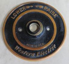 Vintage Western Electric Cast Iron LOWER/RAISE Adjustment Dial Plate WE ... - $49.45