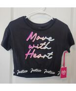 Justice Girls Dance and Gymnastics Crop Graphic Tee Size M &quot;Move with He... - $14.84