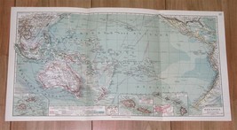 1912 Antique Map Of Oc EAN Ia Pacific German Colonies Hawaii Honolulu Inset Map - £22.09 GBP