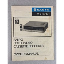 Vintage Sanyo Beta VCR4650 Color Video Cassette Recorder Owners Manual - £13.44 GBP