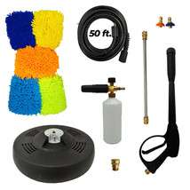 Surface Cleaner, 50&#39; Hose, Nozzle, Foam Lance, 3/8&quot; Female M22, 5 Microf... - £119.52 GBP