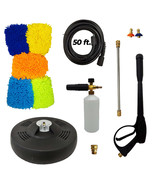 Surface Cleaner, 50&#39; Hose, Nozzle, Foam Lance, 3/8&quot; Female M22, 5 Microf... - £116.43 GBP