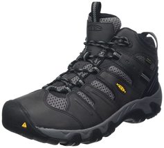 KEEN Men&#39;s Koven MID WP-M Hiking Boots, Black Steel Grey, 8 - £72.27 GBP+