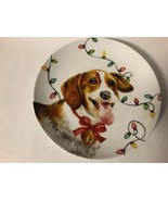 Highland Hounds Beagle Dog Christmas Salad Plate 8.5&quot; -Set of 2 - £35.84 GBP