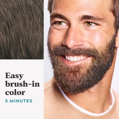 Just For Men Mustache & Beard, Beard Coloring for Gray Hair with Brush, With Ker Item image 4