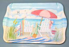 Susan Wright Beach Seaside Chairs Melamine Tray Approx 8.5” x 13” Made i... - $15.14