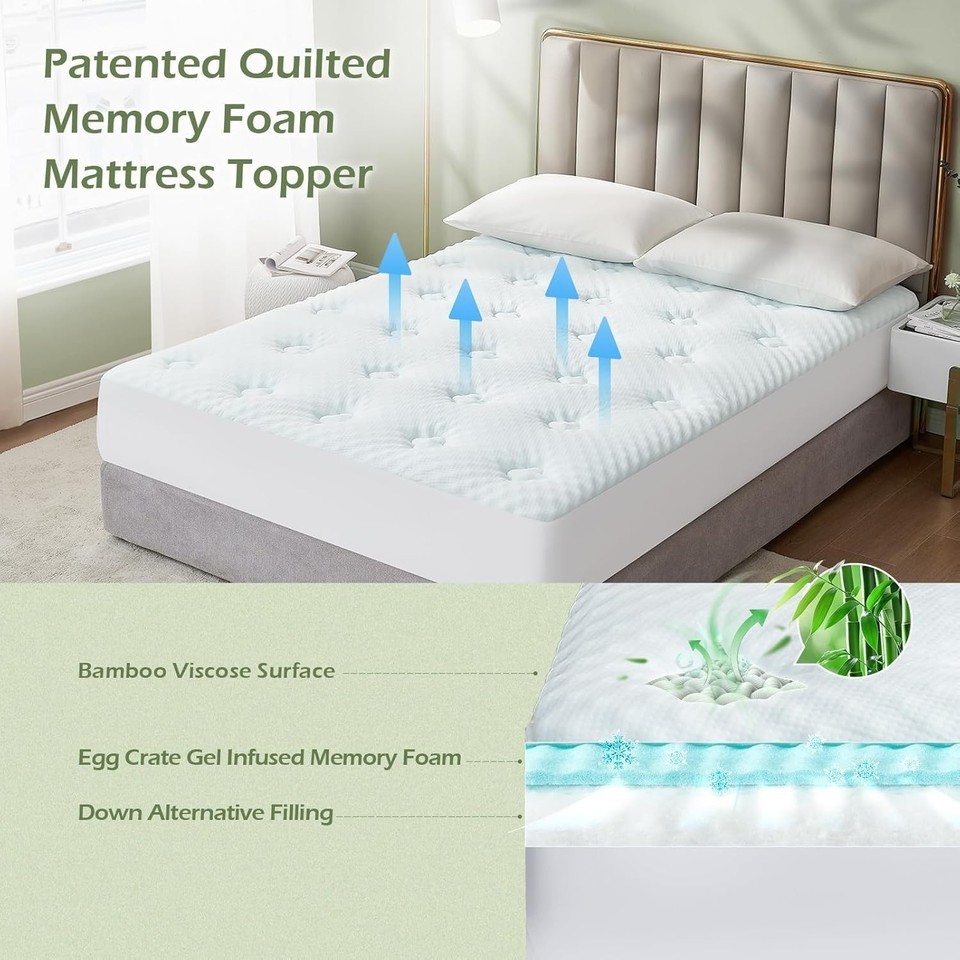 Eco-Friendly Full Size Mattress Pad with Deep Pocket - Breathable Comfort Item image 4
