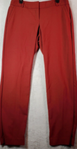 LOFT Julie Pants Womens Size 10 Rust Polyester Flat Front Straight Leg Pockets - £17.05 GBP