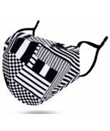 Simplicity Fabric Mask Adjustable Strap Metal Nose Bridge Black / White ... - $8.37 CAD