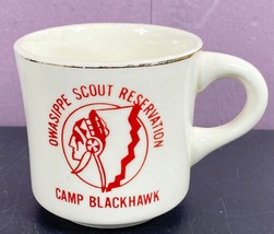 Camp Blackhawk Mug Owasippe Scout Reservation Michigan BSA Boy Scout Coffee Vtg - £7.78 GBP