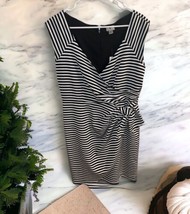 Worthington Dress Women Size 12 Sleeveless Striped Sheath Dress Black Wh... - $35.63