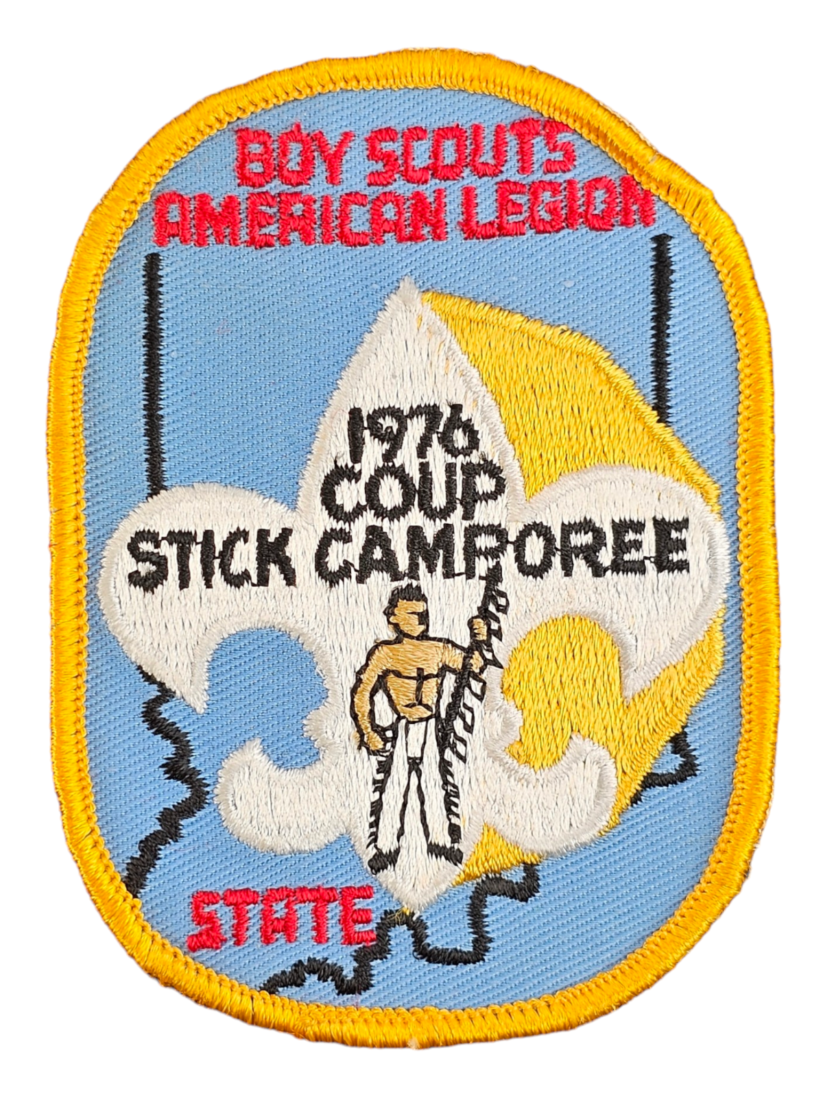 1976 BSA Boy Scouts American Legion Coup Stick Camporee Patch - $5.89