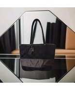 Coach Black Signature Jacquard Brown Shimmery Stripe Shoulder Bag Purse - $54.24 CAD