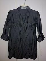 Maurices Ladies 3/4-SLEEVE Gray Button TUNIC-JR. L-100% COTTON-NWOT-GREAT-CUTE - £5.53 GBP