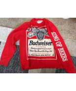 Budweiser Sweater Mens XL Red Knit Big Logo Retro Style-King Of Beers -C... - $53.06 CAD