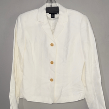 Ann Taylor Ivory Linen Blend Blazer with Amber Buttons - $643.84 MXN
