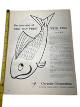 Chrysler Car Corporation 1958 Vintage Print Ad Fish Fins Plymouth Dodge ... - $15.97