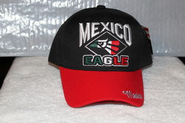 MEXICO EAGLE HECHO EN MEXICO AGUILA BASEBALL CAP ( BLACK &amp; RED ) - $11.29