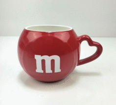 M&amp;M Coffee Mug Red Heart Handle Valentines Day Teleflora Gift Ceramic 2005  - £7.96 GBP