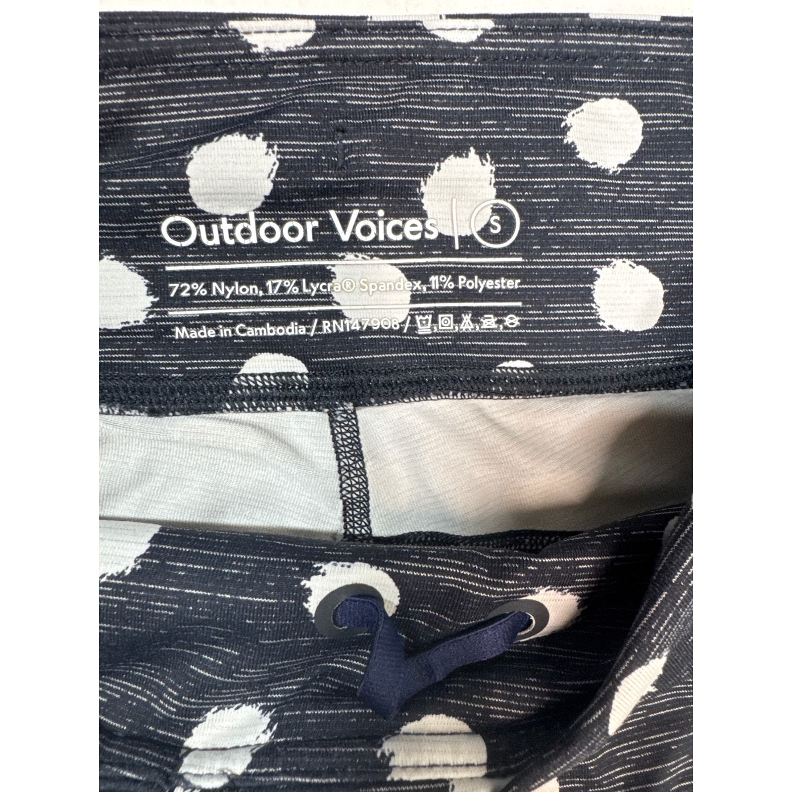 Outdoor Voices TechSweat 3/4 Black White Polka Dot Active Leggings Size Small  Item image 3