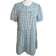 Tuckernuck Hyacinth House Blue Purple Floral Tiered Babydoll Dress Size Medium - $75.00