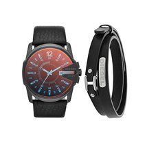 Diesel Men&#39;s DZ4280 Mega Chief Gunmetal Brown Leather Watch - £126.95 GBP