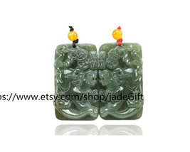 Free Shipping - one couple fashion pendants   Amulet genuine  green jade jadeite - £18.86 GBP