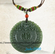 Free Shipping - good luck natural green jade Hand- carved Health   charm jade Pe - £15.17 GBP