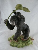 Vintage Franklin Mint Gorilla Ape and baby figurine Safe and Secure 1989... - $39.48