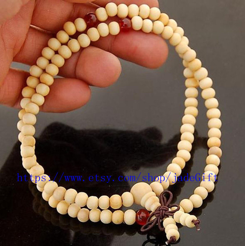 Free Shipping - Tibetan Natural white sandalwood  meditation yoga 108 Be... - $13.99