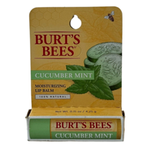 Burts Bees Lip Balm Cucumber Mint Moisturizing Beeswax Full Size chapped Lips - £2.37 GBP
