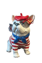 Blue Sky Clayworks Red Blue White Frenchie In French Sailors Outfit New - £47.25 GBP