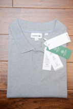 Lacoste PH8862 $155 Mens Gray Organic Cotton Polo Shirt Big &amp; Tall 4XLB ... - £51.19 GBP