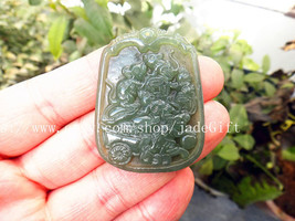 Free Shipping -  Hand carved green jadeite jade 5 lovely Small Rat charm luck Pe - £18.97 GBP