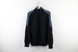Vtg Y2K 2001 Gap Mens Medium Faded Color Block Heavyweight Knit Half Zip Sweater - £38.89 GBP