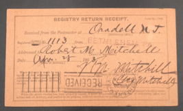 1903 US Post Office Registry Return Receipt Bethlehem PA Cancel Oradell NJ - £11.00 GBP