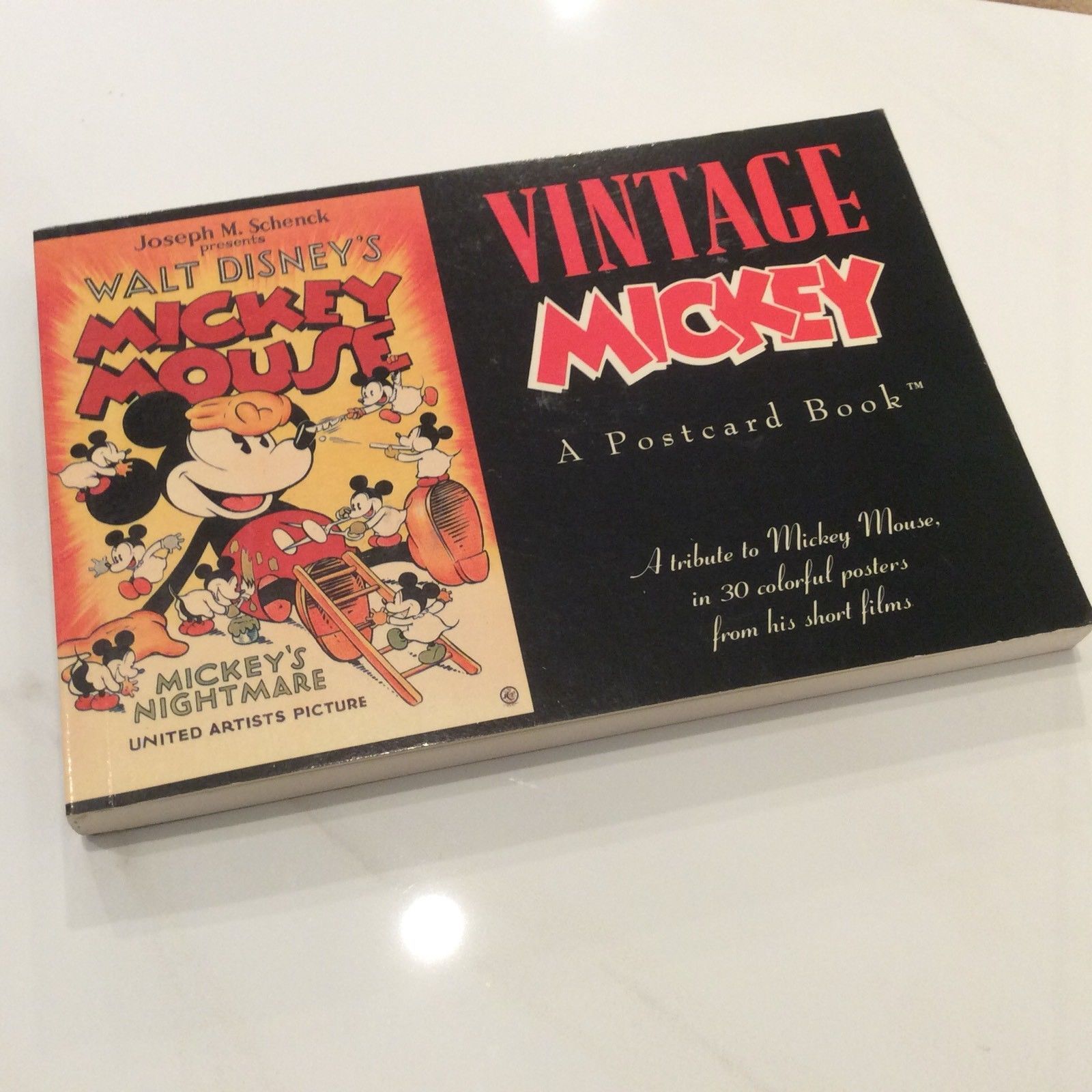 WALT DISNEY Vintage MICKEY POSTCARD BOOK Collectible ISBN1-56138-053-9 - $30.00