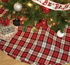 Red Tartan Plaid Christmas Tree Skirt 48 in by Holiday Time 48” NEW - $17.35