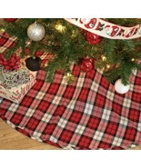 Red Tartan Plaid Christmas Tree Skirt 48 in by Holiday Time 48” NEW - £13.61 GBP