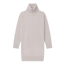 NWT Naadam Cashmere Turtleneck Dress in Pale Gray Sweater Dress XL - £95.36 GBP