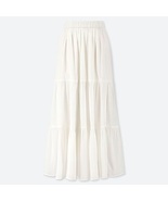 Uniqlo Tiered Long Cotton Skirt White Size Small - $39.90