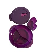 2 Tupperware CrystalWave Divided Microwave Bowls 4.25 C Purple Eggplant ... - €40,36 EUR