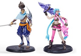 NEW 2-PACK Spin Master League of Legends YASUO & JINX 4" Figure with Accessories - $27.23