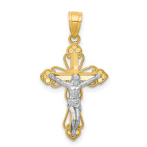 10K w/Rhodium Filigree Crucifix Pendant 10C1072 - £72.14 GBP